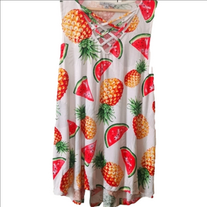 White Birch Hawaiian print tank top tunic . Size Medium and large. Never worn.